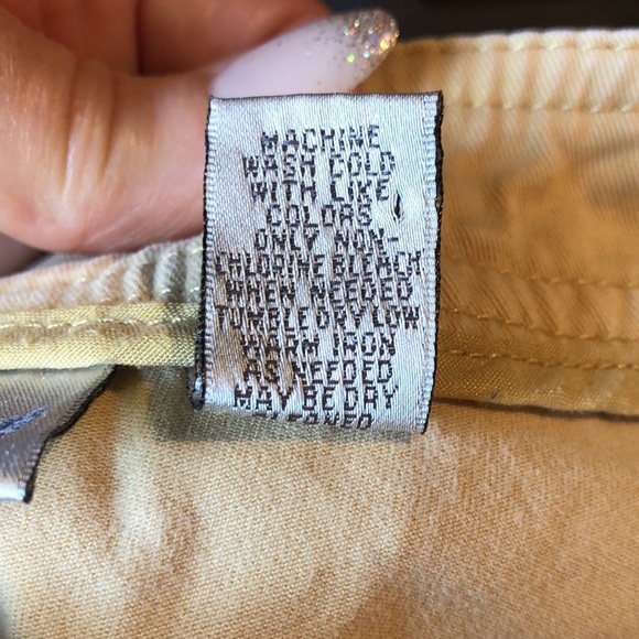 Chicos cotton stretch twill straight leg pant w pockets maize wheat color 0/4 - Picture 5 of 6